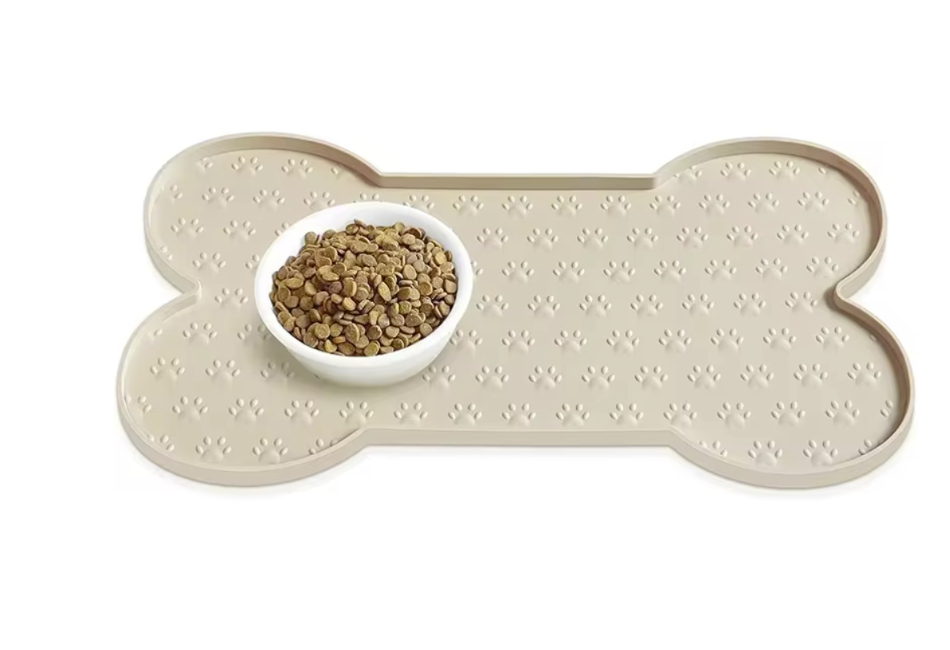 Kilimėlis dubenėliams, neperšlampamas, silikoninis 50x26cm, kreminės spalvos